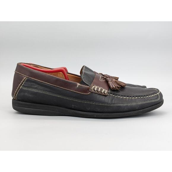 Johnston Murphy 25-3981 Locklin Oiled Leather Tassel Two Tone Loafers Size 11.5